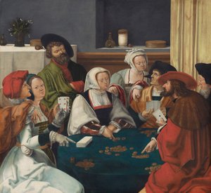 The Card Players by Lucas van (after) Leyden