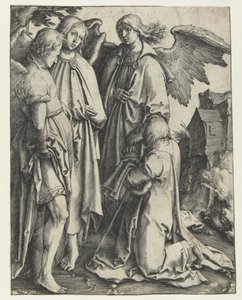 Abraham and the Three Angels by Lucas van Leyden