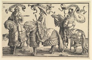 Ahaz, Hezekiah, Manasses (from The Twelve Kings of Israel) by Lucas van Leyden