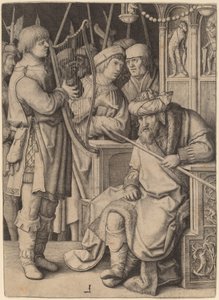 David Playing the Harp before Saul by Lucas van Leyden