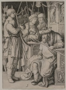 David Playing the Harp before Saul by Lucas van Leyden