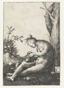 Naked Woman with Dog
