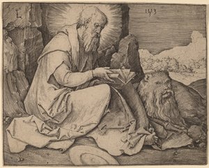 Saint Jerome in a Landscape by Lucas van Leyden
