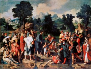 The Healing of Blind Man of Jericho (detail) by Lucas van Leyden