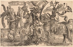 The Nine Heroes: Arthur, Charles the Great (Charlemagne), Godfrey of Bouillon