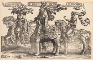 The Nine Heroes: Hector of Troy, Alexander of Macedon, Julius Caesar by Lucas van Leyden