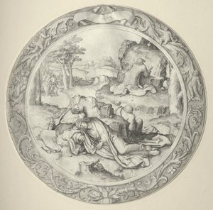 The Round Passion: Christ in Gethsemane (Agony in the Garden) by Lucas van Leyden