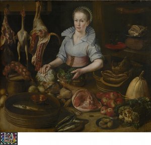 The Kitchen Maid by Lucas van Valckenborch