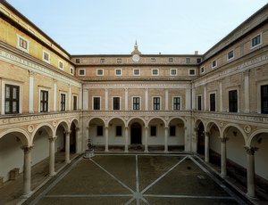 Courtyard of the Palazzo Ducale in Urbino by Luciano Laurana