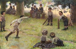 Boys Playing Cricket