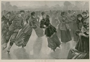 Skating on the Serpentine, Hyde Park, London