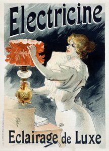 Poster Advertisement of “Electricine: Luxury Lighting” by Lucien Lefèvre