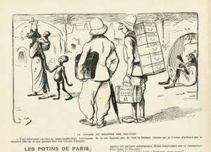 Illustration in Le Rire, 25/04/08 - the travel of the colonie minister, Senegal (engraving) by Lucien Metivet