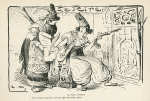 Illustration in Le Rire, 26/10/12 - The Peace of Ouchy - Balkans, Switzerland, War 14-18, Treaty of Lausanne by Lucien Metivet