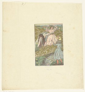 A Girl and Two Women by a Stream