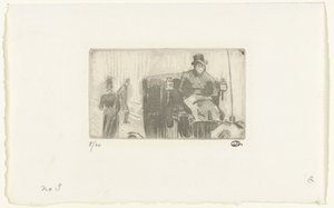 Carriage in the rain by Lucien Pissarro