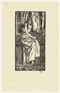 Woman in a Forest by Lucien Pissarro