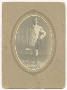 Photograph of Amos Harper off to school, ca. 1910