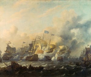 A Sea Battle between the Dutch and the English by Ludolf Backhuysen