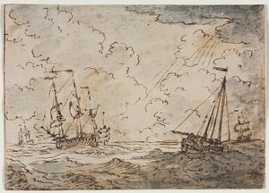 Ships at Sea, 17th Century by Ludolf Backhuysen