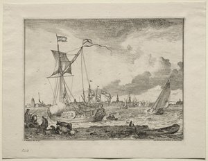 View of Amsterdam with Ships in Foreground, 1701 by Ludolf Backhuysen
