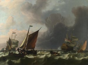 Dutch Men-of-war and Small Vessels in a Fresh Breeze off Enkhuizen