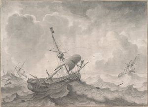 Ships on a Stormy Sea by Ludolf Bakhuizen