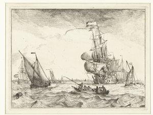 View of the IJ with Rowboat by Ludolf Bakhuysen