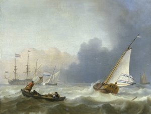 Rough Sea with a Dutch Yacht by Ludolf Bakhuysen