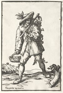 Peasant with Hoe, Basket and Hen by Ludolph Büsinck