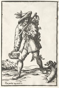 Peasant with Hoe, Basket and Hen by Ludolph Büsinck