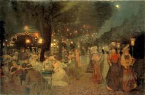 The garden of the Bullier Ball, at night