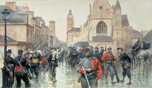 A Gathering of the Garibaldini and French Troops at Tours by Ludovico Marchetti