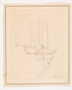 Sailboats at a Quay by Ludvig Find
