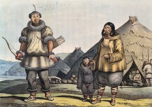 Chukchi Family in Front of a Hut, Bering Strait, Russia by Ludwig (1795 1828) Choris