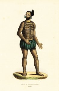 Native Man of Tikei Island, Tuamotu Group, French Polynesia by Ludwig Choris