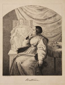 Portrait of the writer Bettine von Arnim 1785-1859, née Brentano, 1838 by Ludwig Emil Grimm