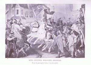 King Gunther Welcomes Siegfried by Ludwig Ferdinand Schnorr von Carolsfeld