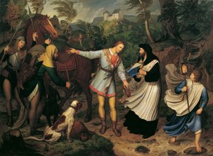 Rudolf von Habsburg and the Priest by Ludwig Ferdinand Schnorr von Carolsfeld