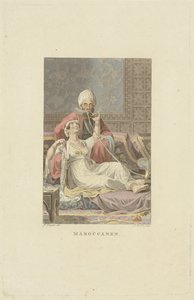 Moroccan Couple in Teahouse by Ludwig Gottlieb Portman