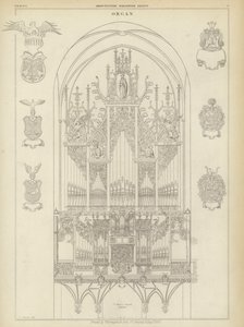 Organ of the Church of St Mary, Lubeck, Germany (engraving) by Ludwig Gruner