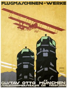 Flugmaschinen - Werke, Poster. 1912