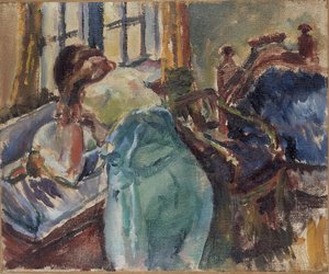 Woman freshen up by Ludvik Peter Karsten