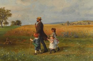 Sunday Walk. 1889 by Ludwig Knaus