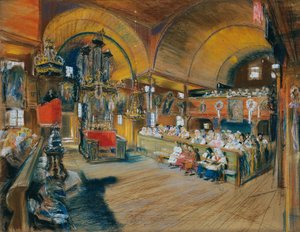 Interior of a Village Church