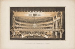 Interior of the Equestrian Circus Theatre in Saint Petersburg by Ludwig Premazzi