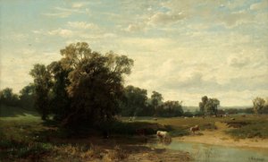Cattle Pasture at Dawn by Ludwig Willroider