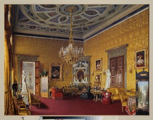 The Lyons Hall (The Yellow Drawing Room) of the Grand Palace of Tsarskoye Selo