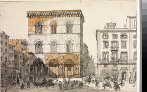 View of Orsanmichele church in Florence by Luigi Garibbo