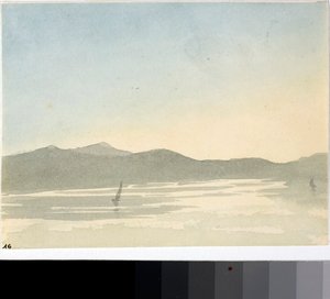 View of a lake at dawn